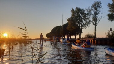 Soirée canoë kayak couché de soleil