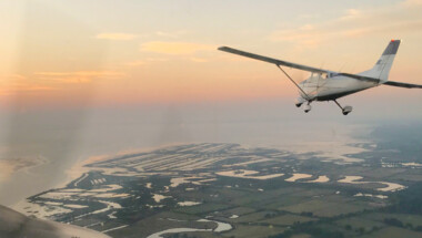 Survol en avion du bassin d'Arcachon