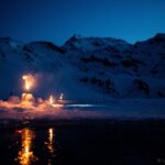 Apnée sous glace de nuit