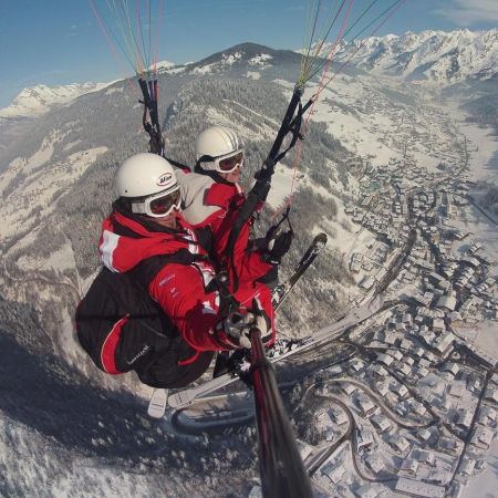 Parapente, Hiver, La Clusaz, Vol de Beauregard.