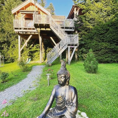 Nuitée en Lodge Confort Spa privé, perché à 6 m de hauteur