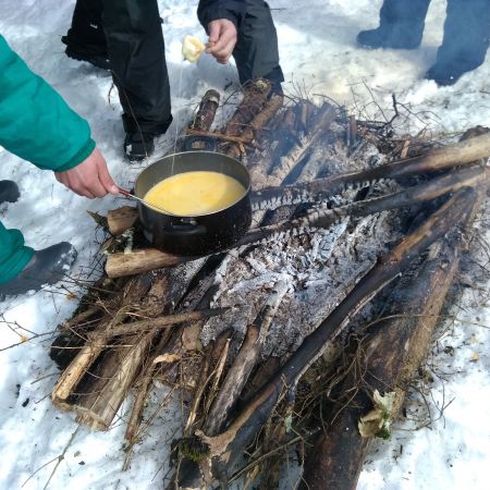 Fondue en pleine nature